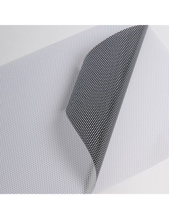 MICRO170UV - Microperforé Blanc Brillant/Noir adh enlevable incolore